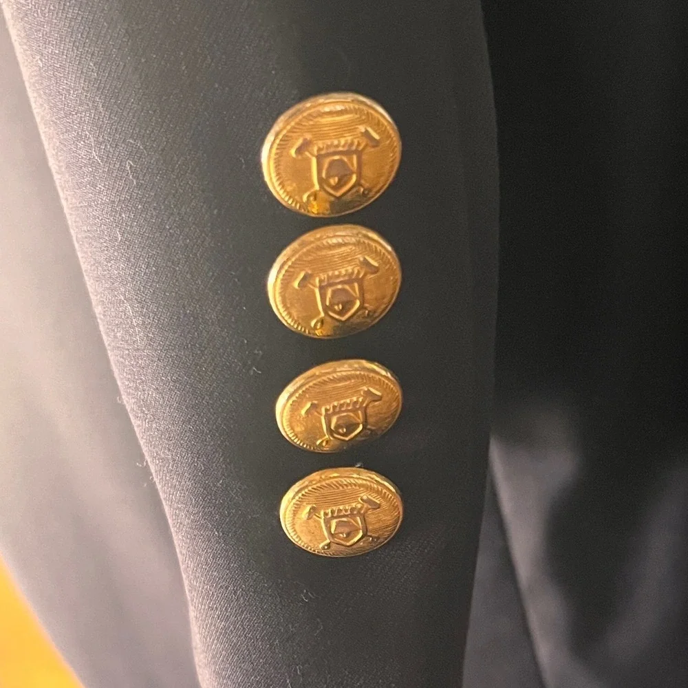 Lauren Ralph Lauren Navy Blue Classic Wool Blazer 42R gold‎ buttons